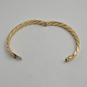 9k Gold Twist Bangle Bracelet Vintage 1987