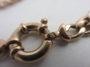 9k Gold Chain Bracelet Large Bolt Ring Clasp Vintage c1980