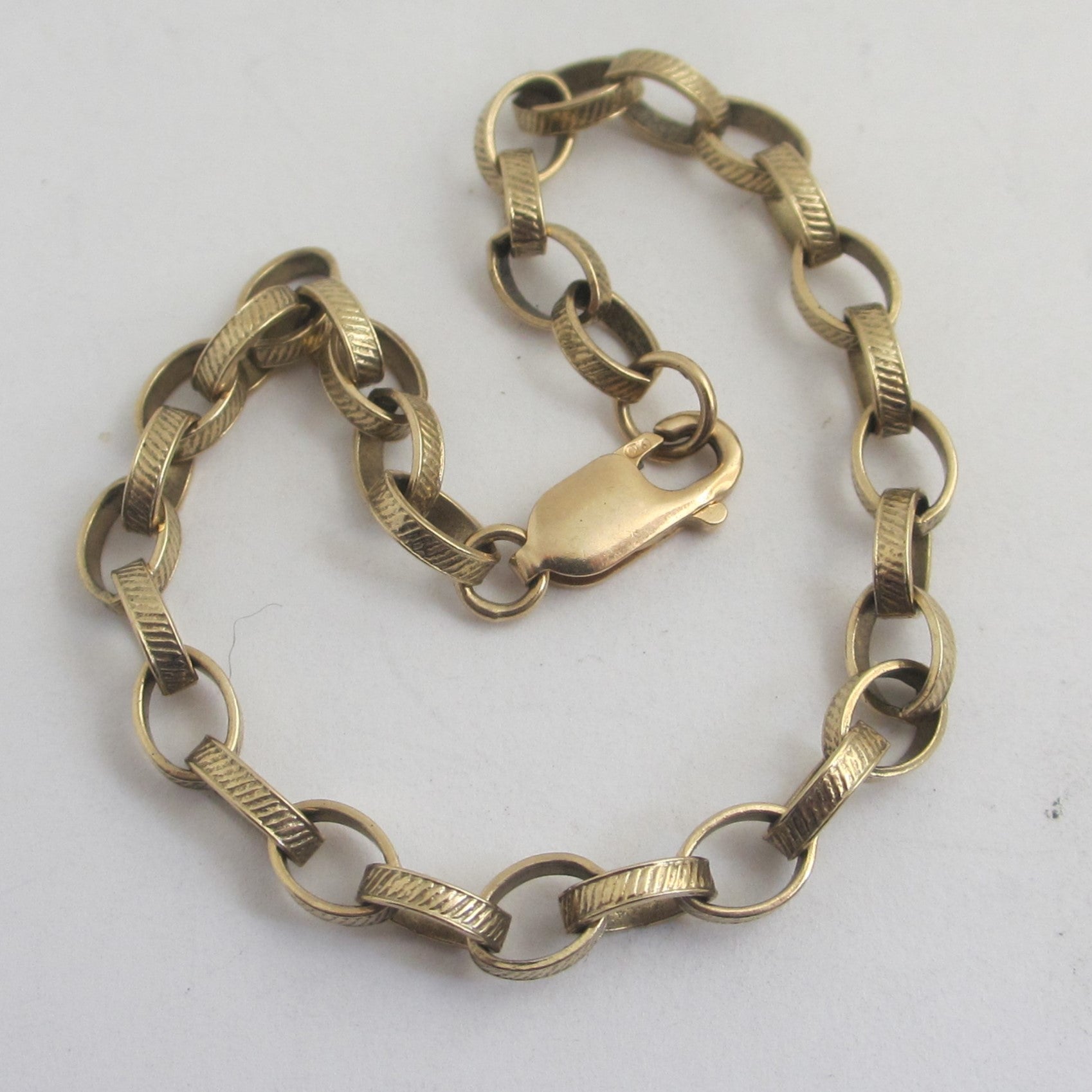 9k Gold Chain Link Bracelet Vintage c1980