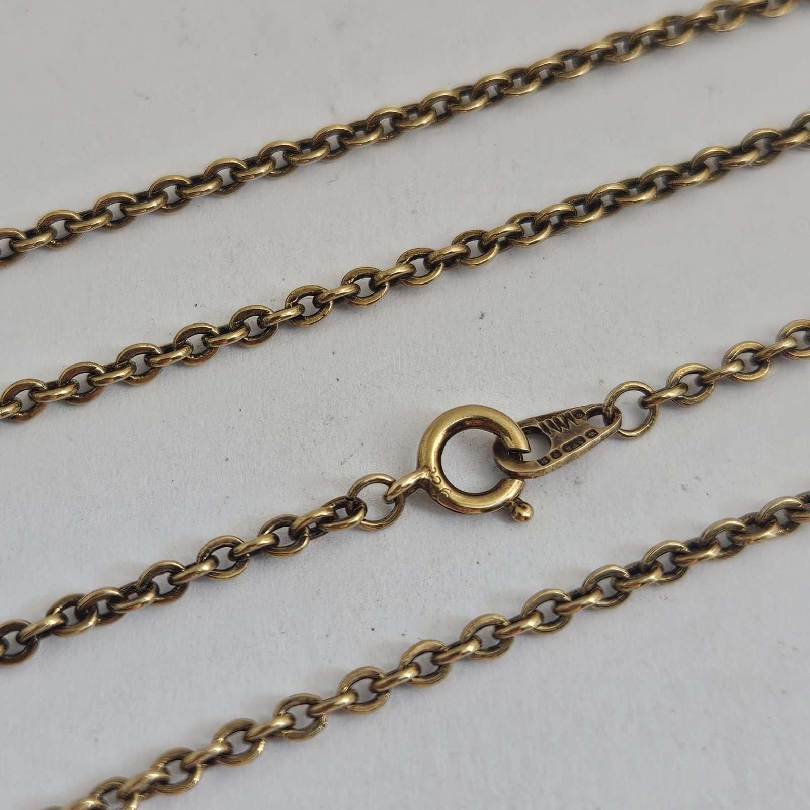 English Hallmark 9k Gold Chin Link Necklace 52.5 cm / 20.6" Vintage 1982