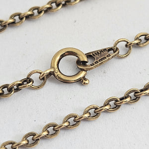 English Hallmark 9k Gold Chin Link Necklace 52.5 cm / 20.6" Vintage 1982