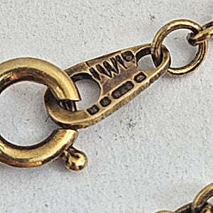 English Hallmark 9k Gold Chin Link Necklace 52.5 cm / 20.6" Vintage 1982