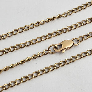 Fine Curb Link Chain Necklace in 9k Gold 52.8cm / 20.7" Vintage
