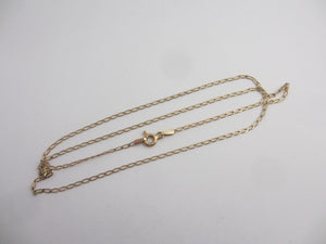 9k Gold Curb Chain Link Necklace 46.0cm / 18.1" Vintage c1980