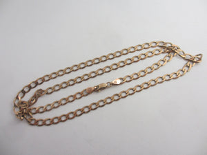 9k Gold Curb Link Chain Necklace 46.4cm / 18.2" Vintage