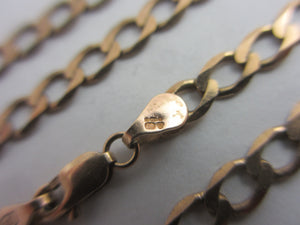 9k Gold Curb Link Chain Necklace 46.4cm / 18.2" Vintage
