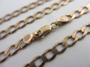 9k Gold Curb Link Chain Necklace 46.4cm / 18.2" Vintage