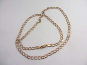 9k Gold Curb Link Chain Necklace 46.4cm / 18.2" Vintage