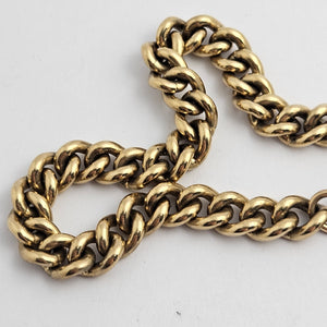 9k Gold Charm Bracelet with Heart Padlock Clasp Vintage 1971
