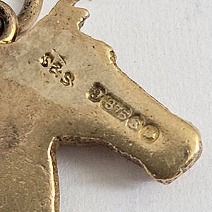 Rare Coin, Car, Opening Egg and Horse Related 9k Gold Charm Bracelet Vintage