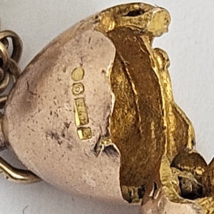 Rare Coin, Car, Opening Egg and Horse Related 9k Gold Charm Bracelet Vintage