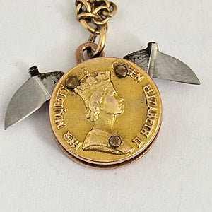 Rare Coin, Car, Opening Egg and Horse Related 9k Gold Charm Bracelet Vintage