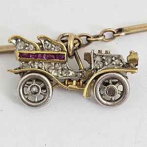 Rare Coin, Car, Opening Egg and Horse Related 9k Gold Charm Bracelet Vintage