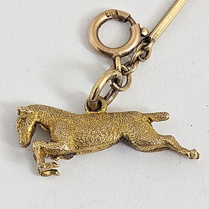 Rare Coin, Car, Opening Egg and Horse Related 9k Gold Charm Bracelet Vintage