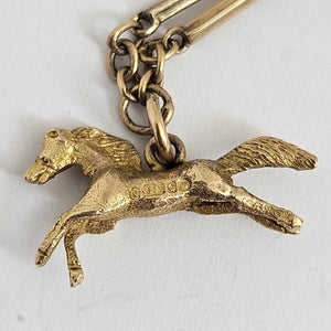 Rare Coin, Car, Opening Egg and Horse Related 9k Gold Charm Bracelet Vintage