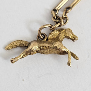 Rare Coin, Car, Opening Egg and Horse Related 9k Gold Charm Bracelet Vintage