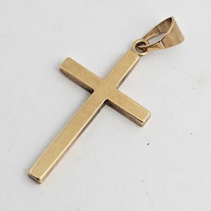 9k Gold Cross Pendant Vintage c1950