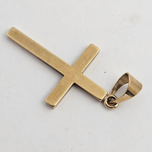 9k Gold Cross Pendant Vintage c1950