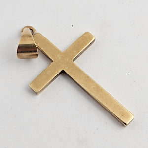 9k Gold Cross Pendant Vintage c1950