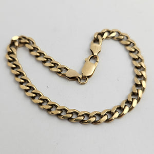9k Gold Curb Link Chain Bracelet Vintage