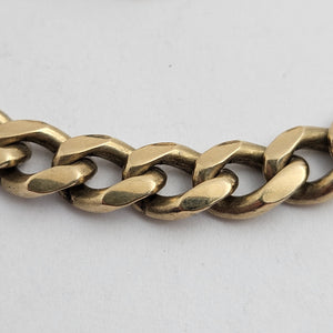 9k Gold Curb Link Chain Bracelet Vintage