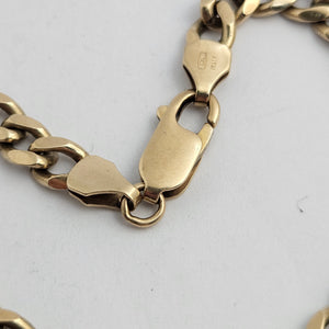 9k Gold Curb Link Chain Bracelet Vintage