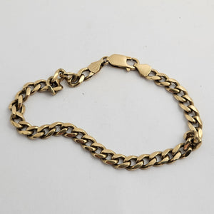 9k Gold Curb Link Chain Bracelet Vintage