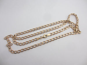 9k Gold Curb Link Chain Necklace 55.0cm / 21.6" Vintage c1980