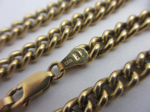 9k Gold Chin Necklace 52.2cm / 20.5" Vintage 1970 English Hallmark