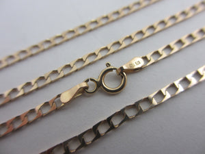 9k Gold Chain Necklace 46.5cm / 18.3" Curb Link Vintage c1980