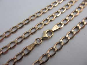 9k Gold Curb Link Chain Necklace 55.0cm / 21.6" Vintage c1980