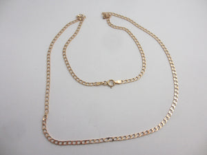 9k Gold Chain Necklace 46.5cm / 18.3" Curb Link Vintage c1980