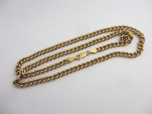 9k Gold Chin Necklace 52.2cm / 20.5" Vintage 1970 English Hallmark