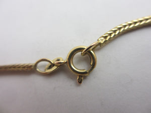 Stylish 9k Gold Dangling Lovers Knot Pendant Necklace Vintage 1976