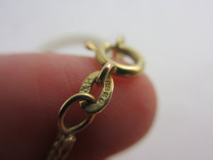 Stylish 9k Gold Dangling Lovers Knot Pendant Necklace Vintage 1976