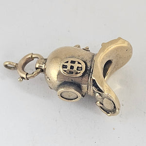 Deep Sea Divers Helmet 9k Gold Charm or Pendant Vintage c1960