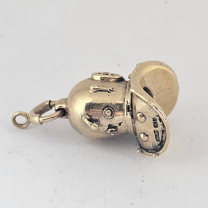 Deep Sea Divers Helmet 9k Gold Charm or Pendant Vintage c1960
