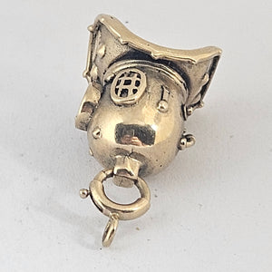 Deep Sea Divers Helmet 9k Gold Charm or Pendant Vintage c1960