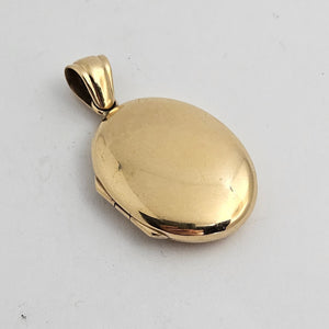 Plain 9k Gold Double Locket Pendant Vintage c1980