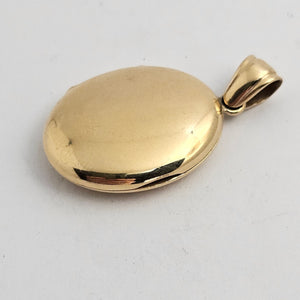 Plain 9k Gold Double Locket Pendant Vintage c1980