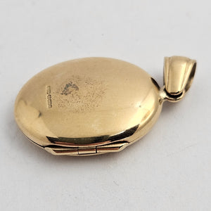 Plain 9k Gold Double Locket Pendant Vintage c1980