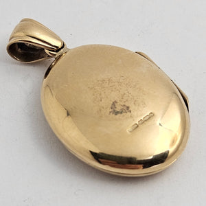Plain 9k Gold Double Locket Pendant Vintage c1980