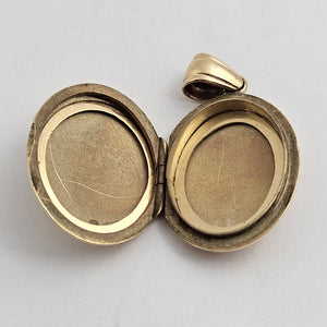 Plain 9k Gold Double Locket Pendant Vintage c1980