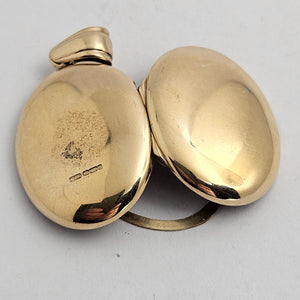 Plain 9k Gold Double Locket Pendant Vintage c1980