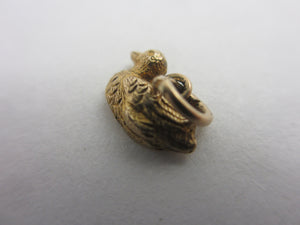 English Little Duck Bird 9k Gold Charm or Pendant Vintage 1952