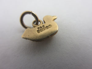 English Little Duck Bird 9k Gold Charm or Pendant Vintage 1952