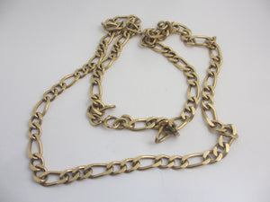 9k Gold Chain Link Necklace 67.8cm / 26.6" Figaro Link Vintage 1976