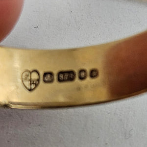 Marriage Wedding Band Ring in 9k Gold Vintage English Hallmark Size UK V+