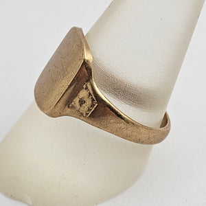 9k Gold Signet Ring Size UK T+ Vintage