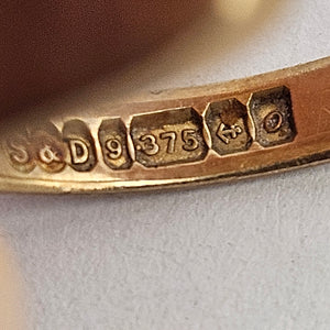 9k Gold Signet Ring Size UK T+ Vintage